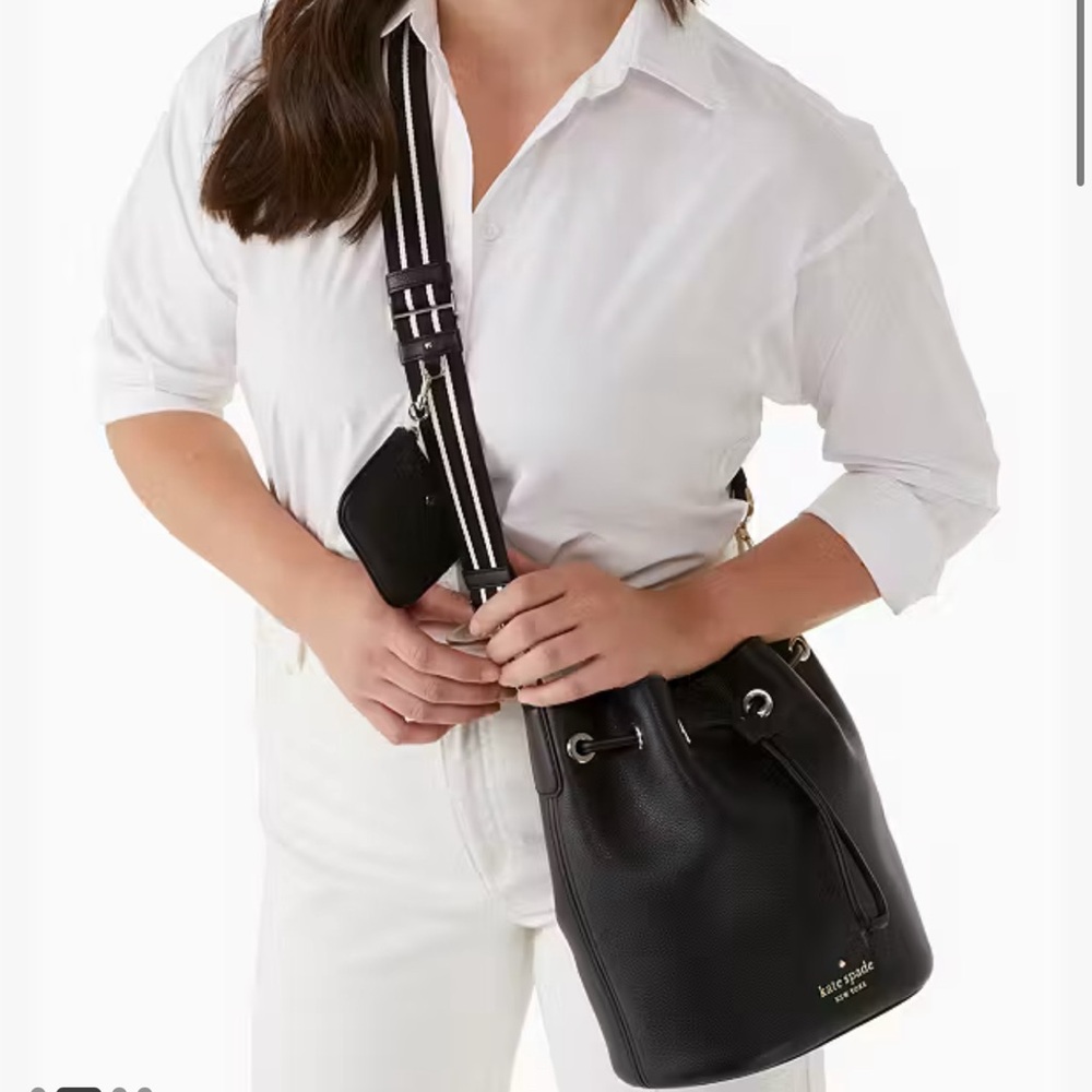Kate Spade Black Leather bucket bag